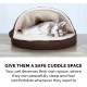 FurHaven 24 Inch Round Small Doughnut Dog Bed Plush Velvet Waves Hooded Calming Cuddler, Washable - Dark Grey, Small FurHaven 24 Inch Round Small Doughnut Dog Bed Plush Velvet Waves Hooded Calming Cuddler, Washable - Dark Grey, Small