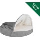 FurHaven 24 Inch Round Small Doughnut Dog Bed Plush Velvet Waves Hooded Calming Cuddler, Washable - Dark Grey, Small FurHaven 24 Inch Round Small Doughnut Dog Bed Plush Velvet Waves Hooded Calming Cuddler, Washable - Dark Grey, Small