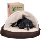 FurHaven 24 Inch Round Small Doughnut Dog Bed Plush Velvet Waves Hooded Calming Cuddler, Washable - Dark Grey, Small FurHaven 24 Inch Round Small Doughnut Dog Bed Plush Velvet Waves Hooded Calming Cuddler, Washable - Dark Grey, Small