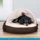 FurHaven 24 Inch Round Small Doughnut Dog Bed Plush Velvet Waves Hooded Calming Cuddler, Washable - Dark Grey, Small FurHaven 24 Inch Round Small Doughnut Dog Bed Plush Velvet Waves Hooded Calming Cuddler, Washable - Dark Grey, Small
