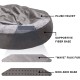 FurHaven 24 Inch Round Small Doughnut Dog Bed Plush Velvet Waves Hooded Calming Cuddler, Washable - Dark Grey, Small FurHaven 24 Inch Round Small Doughnut Dog Bed Plush Velvet Waves Hooded Calming Cuddler, Washable - Dark Grey, Small