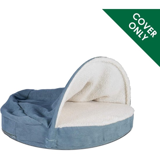 FurHaven 24 Inch Round Small Doughnut Dog Bed Plush Velvet Waves Hooded Calming Cuddler, Washable - Dark Grey, Small FurHaven 24 Inch Round Small Doughnut Dog Bed Plush Velvet Waves Hooded Calming Cuddler, Washable - Dark Grey, Small