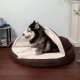 FurHaven 24 Inch Round Small Doughnut Dog Bed Plush Velvet Waves Hooded Calming Cuddler, Washable - Dark Grey, Small FurHaven 24 Inch Round Small Doughnut Dog Bed Plush Velvet Waves Hooded Calming Cuddler, Washable - Dark Grey, Small