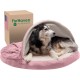 FurHaven 24 Inch Round Small Doughnut Dog Bed Plush Velvet Waves Hooded Calming Cuddler, Washable - Dark Grey, Small FurHaven 24 Inch Round Small Doughnut Dog Bed Plush Velvet Waves Hooded Calming Cuddler, Washable - Dark Grey, Small