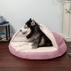 FurHaven 24 Inch Round Small Doughnut Dog Bed Plush Velvet Waves Hooded Calming Cuddler, Washable - Dark Grey, Small FurHaven 24 Inch Round Small Doughnut Dog Bed Plush Velvet Waves Hooded Calming Cuddler, Washable - Dark Grey, Small