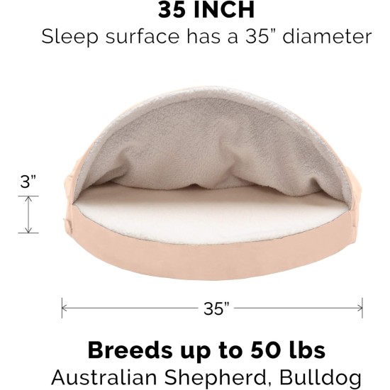 FurHaven 24 Inch Round Small Doughnut Dog Bed Plush Velvet Waves Hooded Calming Cuddler, Washable - Dark Grey, Small FurHaven 24 Inch Round Small Doughnut Dog Bed Plush Velvet Waves Hooded Calming Cuddler, Washable - Dark Grey, Small