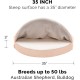 FurHaven 24 Inch Round Small Doughnut Dog Bed Plush Velvet Waves Hooded Calming Cuddler, Washable - Dark Grey, Small FurHaven 24 Inch Round Small Doughnut Dog Bed Plush Velvet Waves Hooded Calming Cuddler, Washable - Dark Grey, Small