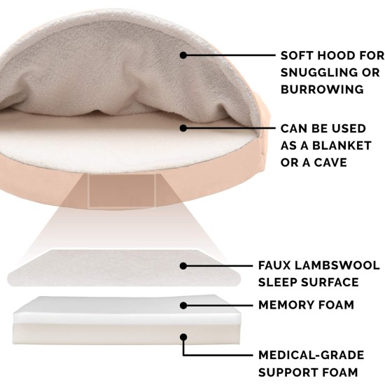 FurHaven 24 Inch Round Small Doughnut Dog Bed Plush Velvet Waves Hooded Calming Cuddler, Washable - Dark Grey, Small FurHaven 24 Inch Round Small Doughnut Dog Bed Plush Velvet Waves Hooded Calming Cuddler, Washable - Dark Grey, Small