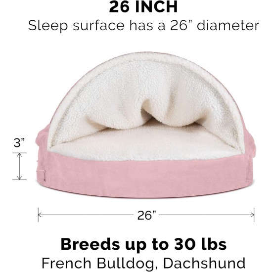 FurHaven 24 Inch Round Small Doughnut Dog Bed Plush Velvet Waves Hooded Calming Cuddler, Washable - Dark Grey, Small FurHaven 24 Inch Round Small Doughnut Dog Bed Plush Velvet Waves Hooded Calming Cuddler, Washable - Dark Grey, Small