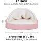 FurHaven 24 Inch Round Small Doughnut Dog Bed Plush Velvet Waves Hooded Calming Cuddler, Washable - Dark Grey, Small FurHaven 24 Inch Round Small Doughnut Dog Bed Plush Velvet Waves Hooded Calming Cuddler, Washable - Dark Grey, Small