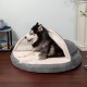 FurHaven 24 Inch Round Small Doughnut Dog Bed Plush Velvet Waves Hooded Calming Cuddler, Washable - Dark Grey, Small FurHaven 24 Inch Round Small Doughnut Dog Bed Plush Velvet Waves Hooded Calming Cuddler, Washable - Dark Grey, Small