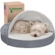 FurHaven 24 Inch Round Small Doughnut Dog Bed Plush Velvet Waves Hooded Calming Cuddler, Washable - Dark Grey, Small FurHaven 24 Inch Round Small Doughnut Dog Bed Plush Velvet Waves Hooded Calming Cuddler, Washable - Dark Grey, Small