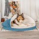 FurHaven 24 Inch Round Small Doughnut Dog Bed Plush Velvet Waves Hooded Calming Cuddler, Washable - Dark Grey, Small FurHaven 24 Inch Round Small Doughnut Dog Bed Plush Velvet Waves Hooded Calming Cuddler, Washable - Dark Grey, Small