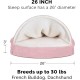 FurHaven 24 Inch Round Small Doughnut Dog Bed Plush Velvet Waves Hooded Calming Cuddler, Washable - Dark Grey, Small FurHaven 24 Inch Round Small Doughnut Dog Bed Plush Velvet Waves Hooded Calming Cuddler, Washable - Dark Grey, Small