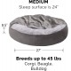 FurHaven 24 Inch Round Small Doughnut Dog Bed Plush Velvet Waves Hooded Calming Cuddler, Washable - Dark Grey, Small FurHaven 24 Inch Round Small Doughnut Dog Bed Plush Velvet Waves Hooded Calming Cuddler, Washable - Dark Grey, Small