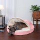 FurHaven 24 Inch Round Small Doughnut Dog Bed Plush Velvet Waves Hooded Calming Cuddler, Washable - Dark Grey, Small FurHaven 24 Inch Round Small Doughnut Dog Bed Plush Velvet Waves Hooded Calming Cuddler, Washable - Dark Grey, Small