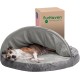 FurHaven 24 Inch Round Small Doughnut Dog Bed Plush Velvet Waves Hooded Calming Cuddler, Washable - Dark Grey, Small FurHaven 24 Inch Round Small Doughnut Dog Bed Plush Velvet Waves Hooded Calming Cuddler, Washable - Dark Grey, Small