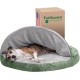 FurHaven 24 Inch Round Small Doughnut Dog Bed Plush Velvet Waves Hooded Calming Cuddler, Washable - Dark Grey, Small FurHaven 24 Inch Round Small Doughnut Dog Bed Plush Velvet Waves Hooded Calming Cuddler, Washable - Dark Grey, Small