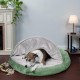 FurHaven 24 Inch Round Small Doughnut Dog Bed Plush Velvet Waves Hooded Calming Cuddler, Washable - Dark Grey, Small FurHaven 24 Inch Round Small Doughnut Dog Bed Plush Velvet Waves Hooded Calming Cuddler, Washable - Dark Grey, Small