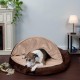 FurHaven 24 Inch Round Small Doughnut Dog Bed Plush Velvet Waves Hooded Calming Cuddler, Washable - Dark Grey, Small FurHaven 24 Inch Round Small Doughnut Dog Bed Plush Velvet Waves Hooded Calming Cuddler, Washable - Dark Grey, Small