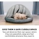 FurHaven 24 Inch Round Small Doughnut Dog Bed Plush Velvet Waves Hooded Calming Cuddler, Washable - Dark Grey, Small FurHaven 24 Inch Round Small Doughnut Dog Bed Plush Velvet Waves Hooded Calming Cuddler, Washable - Dark Grey, Small