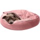 FurHaven 24 Inch Round Small Doughnut Dog Bed Plush Velvet Waves Hooded Calming Cuddler, Washable - Dark Grey, Small FurHaven 24 Inch Round Small Doughnut Dog Bed Plush Velvet Waves Hooded Calming Cuddler, Washable - Dark Grey, Small