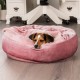 FurHaven 24 Inch Round Small Doughnut Dog Bed Plush Velvet Waves Hooded Calming Cuddler, Washable - Dark Grey, Small FurHaven 24 Inch Round Small Doughnut Dog Bed Plush Velvet Waves Hooded Calming Cuddler, Washable - Dark Grey, Small