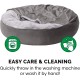 FurHaven 24 Inch Round Small Doughnut Dog Bed Plush Velvet Waves Hooded Calming Cuddler, Washable - Dark Grey, Small FurHaven 24 Inch Round Small Doughnut Dog Bed Plush Velvet Waves Hooded Calming Cuddler, Washable - Dark Grey, Small