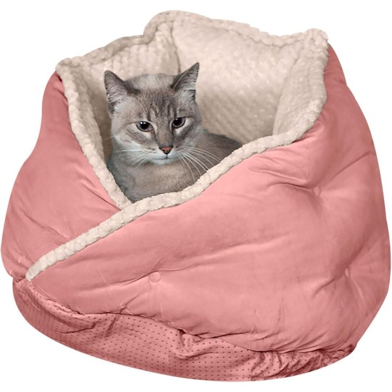 FurHaven 24 Inch Round Small Doughnut Dog Bed Plush Velvet Waves Hooded Calming Cuddler, Washable - Dark Grey, Small FurHaven 24 Inch Round Small Doughnut Dog Bed Plush Velvet Waves Hooded Calming Cuddler, Washable - Dark Grey, Small