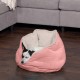 FurHaven 24 Inch Round Small Doughnut Dog Bed Plush Velvet Waves Hooded Calming Cuddler, Washable - Dark Grey, Small FurHaven 24 Inch Round Small Doughnut Dog Bed Plush Velvet Waves Hooded Calming Cuddler, Washable - Dark Grey, Small
