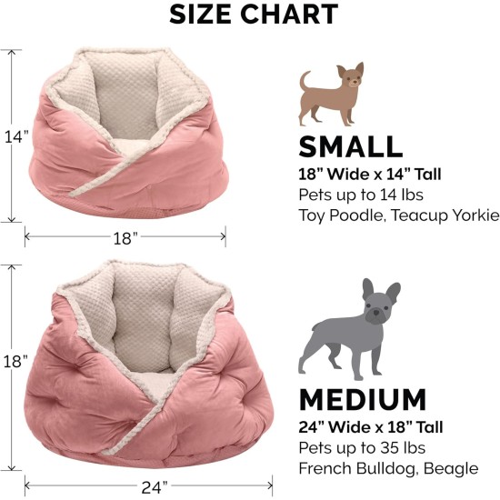 FurHaven 24 Inch Round Small Doughnut Dog Bed Plush Velvet Waves Hooded Calming Cuddler, Washable - Dark Grey, Small FurHaven 24 Inch Round Small Doughnut Dog Bed Plush Velvet Waves Hooded Calming Cuddler, Washable - Dark Grey, Small
