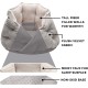 FurHaven 24 Inch Round Small Doughnut Dog Bed Plush Velvet Waves Hooded Calming Cuddler, Washable - Dark Grey, Small FurHaven 24 Inch Round Small Doughnut Dog Bed Plush Velvet Waves Hooded Calming Cuddler, Washable - Dark Grey, Small