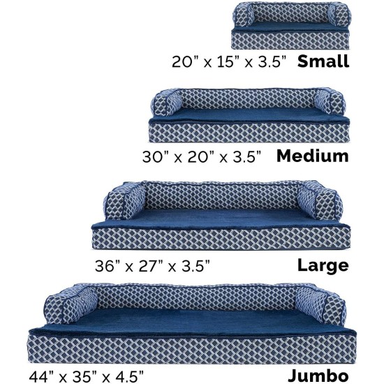 FurHaven Pet Quilted Orthopedic Sofa Bed, Large, Silver Gray FurHaven Pet Quilted Orthopedic Sofa Bed, Large, Silver Gray
