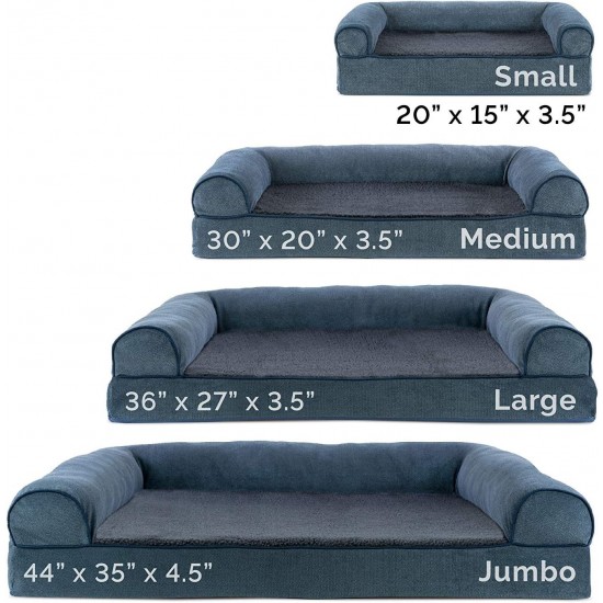 FurHaven Pet Quilted Orthopedic Sofa Bed, Large, Silver Gray FurHaven Pet Quilted Orthopedic Sofa Bed, Large, Silver Gray