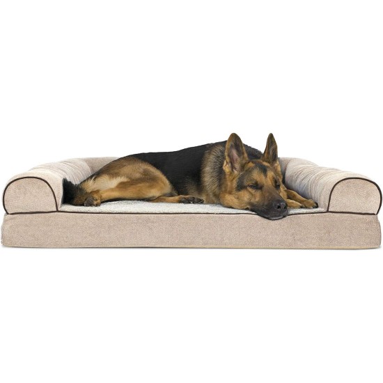 FurHaven Pet Quilted Orthopedic Sofa Bed, Large, Silver Gray FurHaven Pet Quilted Orthopedic Sofa Bed, Large, Silver Gray