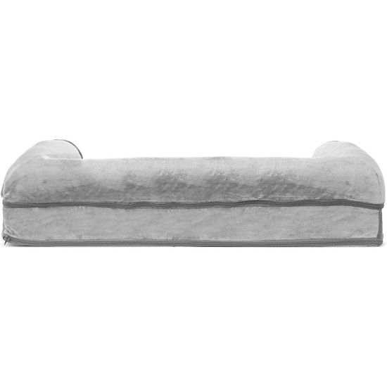 FurHaven Pet Quilted Orthopedic Sofa Bed, Large, Silver Gray FurHaven Pet Quilted Orthopedic Sofa Bed, Large, Silver Gray