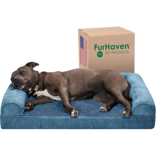 FurHaven Pet Quilted Orthopedic Sofa Bed, Large, Silver Gray FurHaven Pet Quilted Orthopedic Sofa Bed, Large, Silver Gray