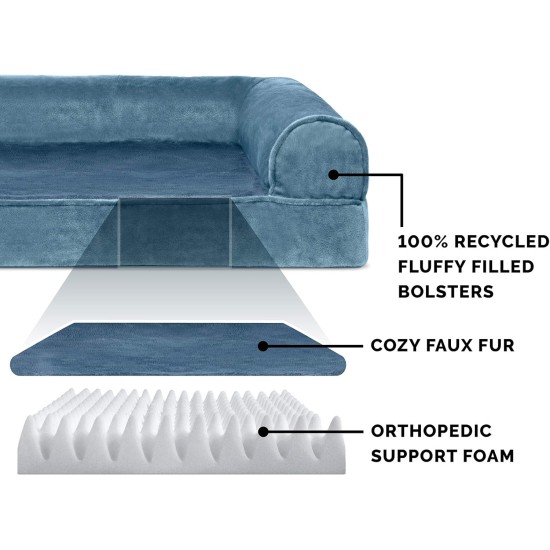 FurHaven Pet Quilted Orthopedic Sofa Bed, Large, Silver Gray FurHaven Pet Quilted Orthopedic Sofa Bed, Large, Silver Gray