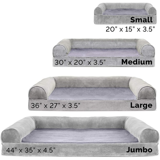 FurHaven Pet Quilted Orthopedic Sofa Bed, Large, Silver Gray FurHaven Pet Quilted Orthopedic Sofa Bed, Large, Silver Gray