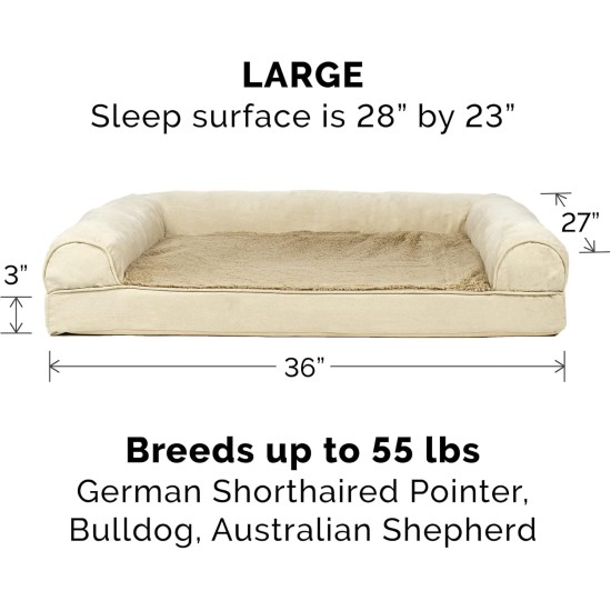FurHaven Pet Quilted Orthopedic Sofa Bed, Large, Silver Gray FurHaven Pet Quilted Orthopedic Sofa Bed, Large, Silver Gray