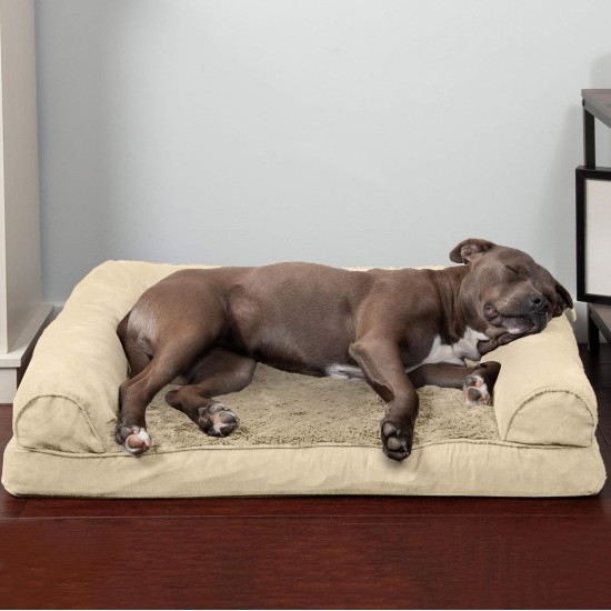 FurHaven Pet Quilted Orthopedic Sofa Bed, Large, Silver Gray FurHaven Pet Quilted Orthopedic Sofa Bed, Large, Silver Gray