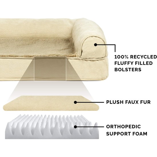 FurHaven Pet Quilted Orthopedic Sofa Bed, Large, Silver Gray FurHaven Pet Quilted Orthopedic Sofa Bed, Large, Silver Gray