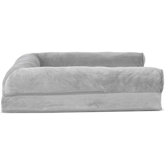 FurHaven Pet Quilted Orthopedic Sofa Bed, Large, Silver Gray FurHaven Pet Quilted Orthopedic Sofa Bed, Large, Silver Gray