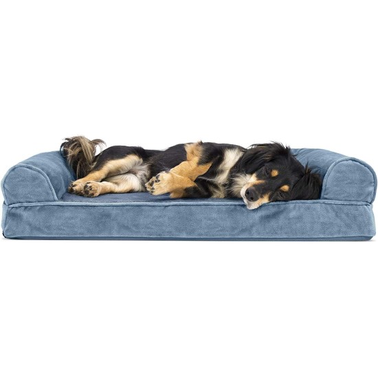 FurHaven Pet Quilted Orthopedic Sofa Bed, Large, Silver Gray FurHaven Pet Quilted Orthopedic Sofa Bed, Large, Silver Gray