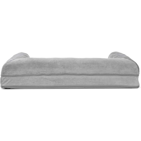 FurHaven Pet Quilted Orthopedic Sofa Bed, Large, Silver Gray FurHaven Pet Quilted Orthopedic Sofa Bed, Large, Silver Gray