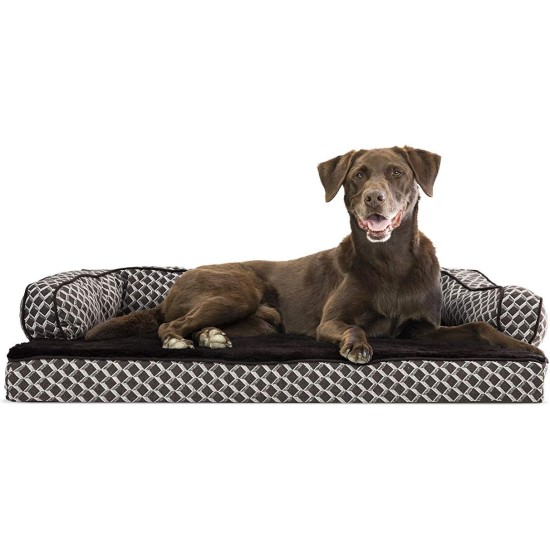 FurHaven Pet Quilted Orthopedic Sofa Bed, Large, Silver Gray FurHaven Pet Quilted Orthopedic Sofa Bed, Large, Silver Gray
