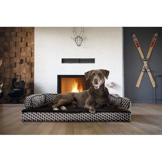 FurHaven Pet Quilted Orthopedic Sofa Bed, Large, Silver Gray FurHaven Pet Quilted Orthopedic Sofa Bed, Large, Silver Gray