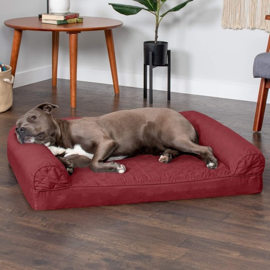 FurHaven Pet Quilted Orthopedic Sofa Bed, Large, Silver Gray FurHaven Pet Quilted Orthopedic Sofa Bed, Large, Silver Gray