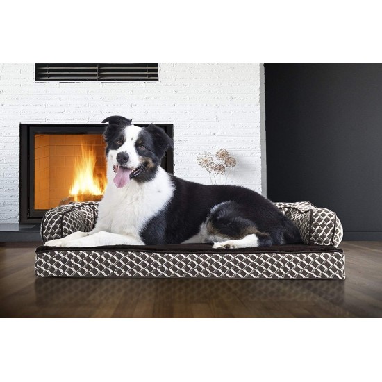 FurHaven Pet Quilted Orthopedic Sofa Bed, Large, Silver Gray FurHaven Pet Quilted Orthopedic Sofa Bed, Large, Silver Gray