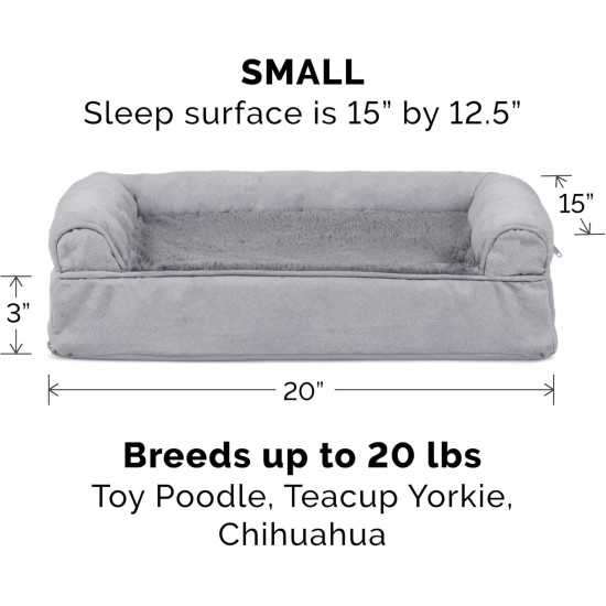 FurHaven Pet Quilted Orthopedic Sofa Bed, Large, Silver Gray FurHaven Pet Quilted Orthopedic Sofa Bed, Large, Silver Gray